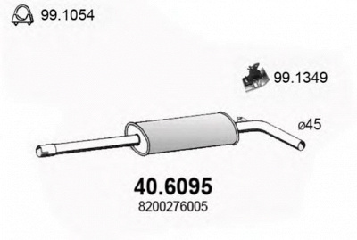 ASSO 406095 -  Средний глушитель выхлопных газов