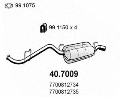 ASSO 407009 -  Глушитель выхлопных газов конечный