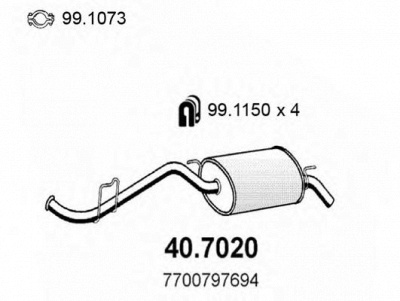ASSO 407020 -  Глушитель выхлопных газов конечный