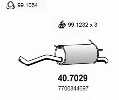ASSO 407029 -  Глушитель выхлопных газов конечный