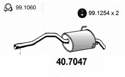 ASSO 407047 -  Глушитель выхлопных газов конечный