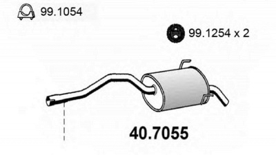 ASSO 407055 -  Глушитель выхлопных газов конечный