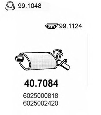 ASSO 407084 -  Глушитель выхлопных газов конечный