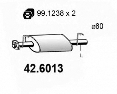 ASSO 426013 -  Средний глушитель выхлопных газов
