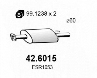ASSO 426015 -  Средний глушитель выхлопных газов