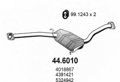 ASSO 446010 -  Средний глушитель выхлопных газов