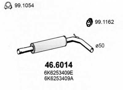 ASSO 466014 -  Средний глушитель выхлопных газов