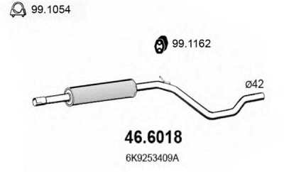 ASSO 466018 -  Средний глушитель выхлопных газов