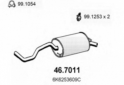 ASSO 467011 -  Глушитель выхлопных газов конечный