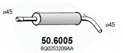 ASSO 506005 -  Средний глушитель выхлопных газов