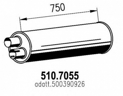 ASSO 5107055 -  Средний / конечный глушитель ОГ