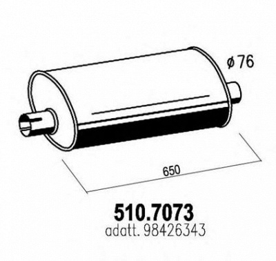 ASSO 5107073 -  Средний / конечный глушитель ОГ