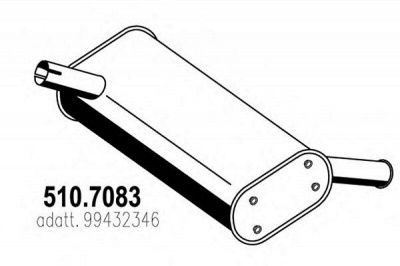 ASSO 5107083 -  Средний / конечный глушитель ОГ