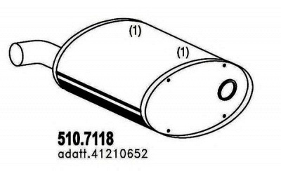 ASSO 5107118 -  Средний / конечный глушитель ОГ