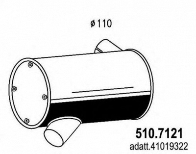 ASSO 5107121 -  Средний / конечный глушитель ОГ