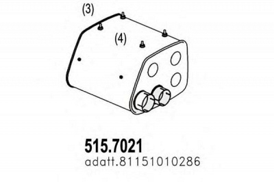 ASSO 5157021 -  Средний / конечный глушитель ОГ