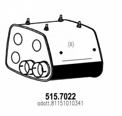 ASSO 5157022 -  Средний / конечный глушитель ОГ