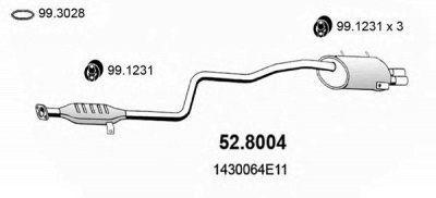 ASSO 528004 -  Средний / конечный глушитель ОГ