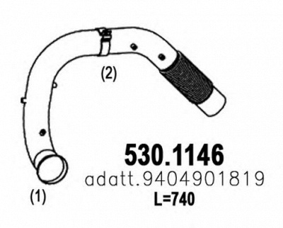 ASSO 5301146 -  Труба выхлопного газа