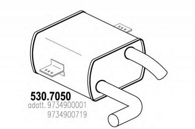ASSO 5307050 -  Средний / конечный глушитель ОГ