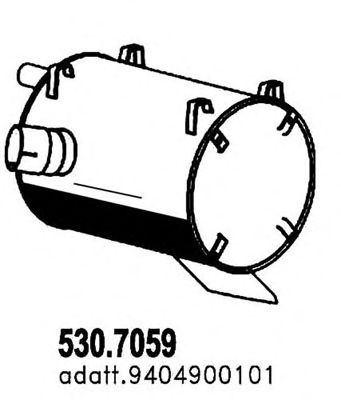 ASSO 5307059 -  Средний / конечный глушитель ОГ
