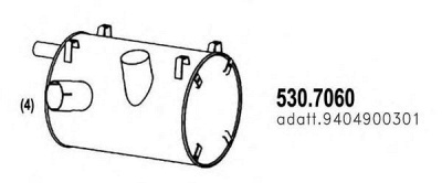 ASSO 5307060 -  Средний / конечный глушитель ОГ