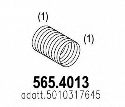 ASSO 5654013 -  Гофрированная труба, выхлопная система