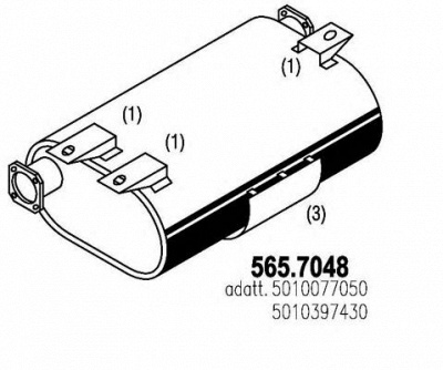 ASSO 5657048 -  Средний / конечный глушитель ОГ