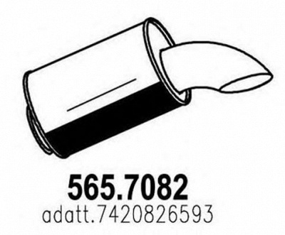 ASSO 5657082 -  Средний / конечный глушитель ОГ