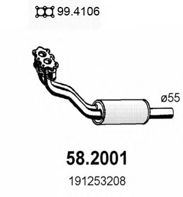 ASSO 582001 -  Предглушитель выхлопных газов
