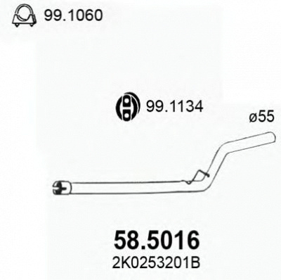 ASSO 585016 -  Труба выхлопного газа