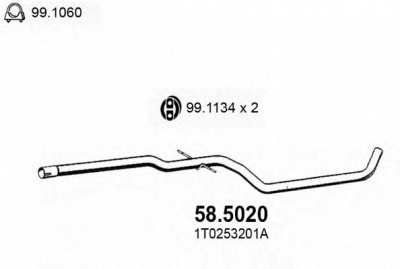 ASSO 585020 -  Труба выхлопного газа