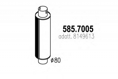 ASSO 5857005 -  Средний / конечный глушитель ОГ