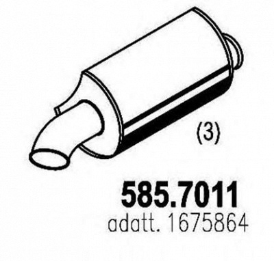 ASSO 5857011 -  Средний / конечный глушитель ОГ