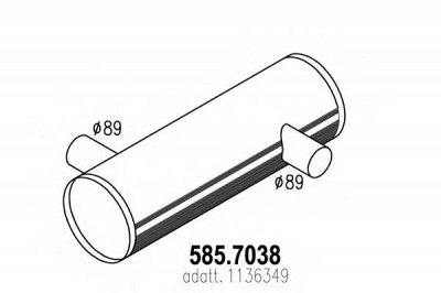 ASSO 5857038 -  Средний / конечный глушитель ОГ