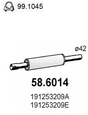 ASSO 586014 -  Средний глушитель выхлопных газов