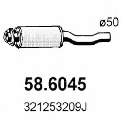 ASSO 586045 -  Средний глушитель выхлопных газов
