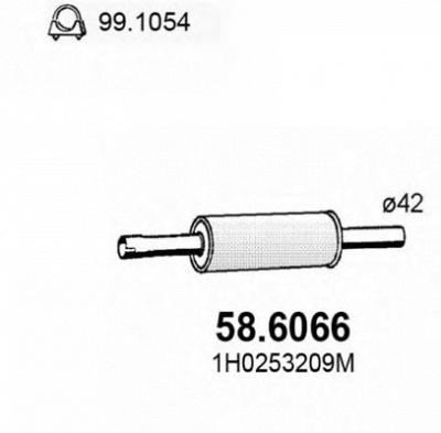 ASSO 586066 -  Средний глушитель выхлопных газов