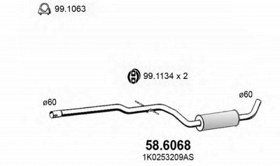 ASSO 586068 -  Средний глушитель выхлопных газов