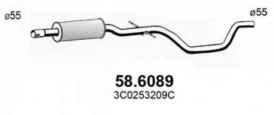 ASSO 586089 -  Средний глушитель выхлопных газов