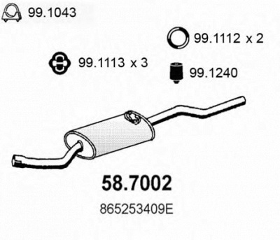 ASSO 587002 -  Глушитель выхлопных газов конечный