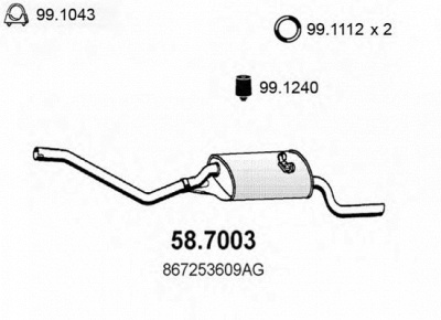 ASSO 587003 -  Глушитель выхлопных газов конечный