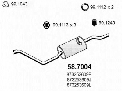 ASSO 587004 -  Глушитель выхлопных газов конечный