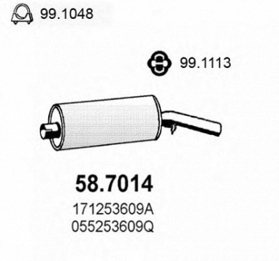 ASSO 587014 -  Глушитель выхлопных газов конечный