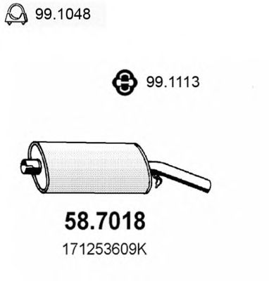ASSO 587018 -  Глушитель выхлопных газов конечный