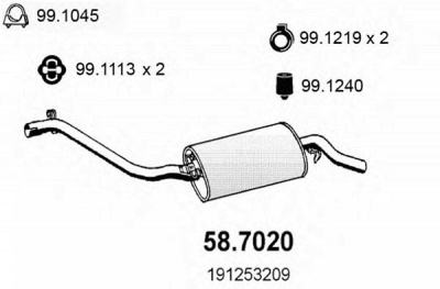 ASSO 587020 -  Глушитель выхлопных газов конечный