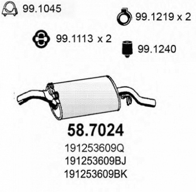 ASSO 587024 -  Глушитель выхлопных газов конечный
