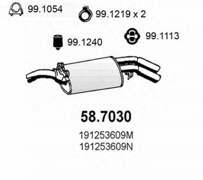 ASSO 587030 -  Глушитель выхлопных газов конечный