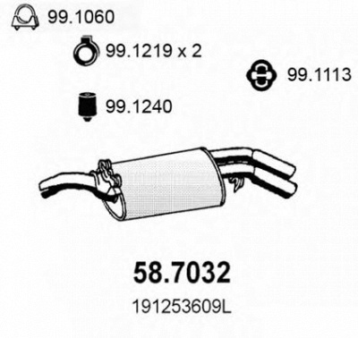 ASSO 587032 -  Глушитель выхлопных газов конечный