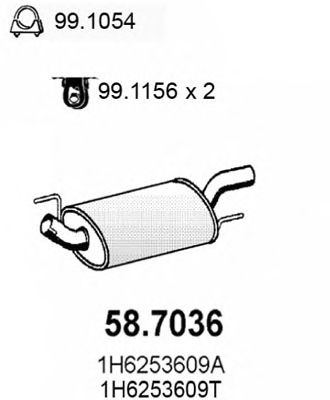 ASSO 587036 -  Глушитель выхлопных газов конечный